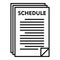 Syllabus paper schedule icon, outline style