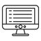 Syllabus pc monitor icon, outline style