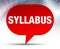 Syllabus Red Bubble Background