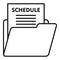 Syllabus schedule icon, outline style