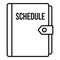 Syllabus schedule notebook icon, outline style