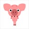 Symbol of 2019. Cute vector pig. Piggy gets scared. White background. Flat design. Vector.