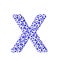 Symbol 3d made from soccer balls. letter x