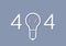 Symbol 404 Error. Broken lamp between numbers four.