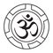 Symbol of Aum or om hinduism line art vector for apps or websites