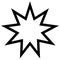 Symbol Bahai star of nine angles, nine is a sacred number