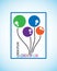 Symbol of balloon , this represents the concept of creativity with colors, this is used logo for children helping organizations