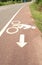 Symbol bicycle path out city