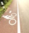 Symbol bicycle path out city