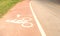 Symbol bicycle path out city