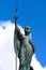 Symbol of Britannia, statue on top of Liberation Memorial, Stanley, Falkland War Memorial, Port Stanley, Falkland Islands