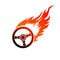 Symbol burning automobile steering