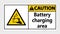 symbol Caution battery charging area Sign on transparent background