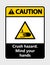 symbol Caution crush hazard.Mind your hands Sign on transparent background