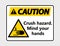 symbol Caution crush hazard.Mind your hands Sign on transparent background