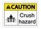 symbol caution crush hazard sign on white background