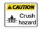 symbol caution crush hazard sign on white background