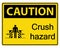 symbol caution crush hazard sign on white background