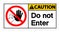 symbol Caution Do Not Enter Symbol Sign on white background,Vector illustration