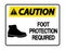 symbol Caution Foot Protection Required Wall Sign on white background