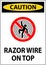 Symbol Caution Sign Razor Wire on Top
