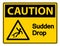 symbol Caution Sudden Drop Symbol Sign On White Background,Vector Illustration