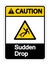 symbol Caution Sudden Drop Symbol Sign On White Background,Vector Illustration