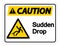 symbol Caution Sudden Drop Symbol Sign On White Background,Vector Illustration