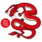 Symbol of China. Traditional chinese Red Dragon.