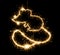 Symbol of Chinese new year Rat made by sparkler . Year of the rat. Chinese calendar symbol hand-made sparkling sparklers .