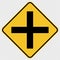 symbol Crossroads Junction Traffic Road Sign on transparent background