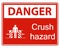 symbol danger crush hazard sign on white background