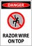 Symbol Danger Sign Razor Wire on Top