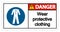 symbol Danger Wear protective clothing sign on white background