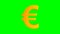 Symbol dollar, euro, Yen and British pound on green background. Isolated 3D render