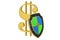 Symbol dollar with shield, financial stability concept