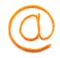 The symbol e-mail from a orange wool