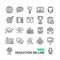 Symbol of Education Online Black Thin Line Icon Set. Vector