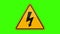 Symbol Electric Shock Yellow Sign Green Screen