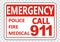 symbol Emergency Call 911 Sign on transparent background