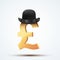 Symbol of the english pound in bowler hat