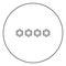 Symbol enter password icon black color in circle