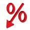 Symbol of falling interest rates