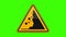 Symbol Falling Rocks Yellow Sign Green Screen