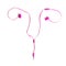 Symbol of female internal genitals, created from pink headphones. Listen to your body.