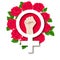 Symbol of feminism with a female fist vector illustration.