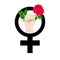 Symbol of feminism with a female fist vector illustration.