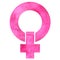 Symbol of feminism, women and the struggle for their rights in a variety of shades of pink