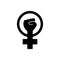 Symbol of feminist movement icon outline. Vector on isolated white background. Eps 10