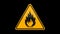 Symbol Flammable Yellow Sign Alpha Channel